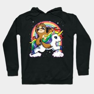 Unicorn Sloth Riding T Sloths Unicorns Rainbow s95 magic Hoodie